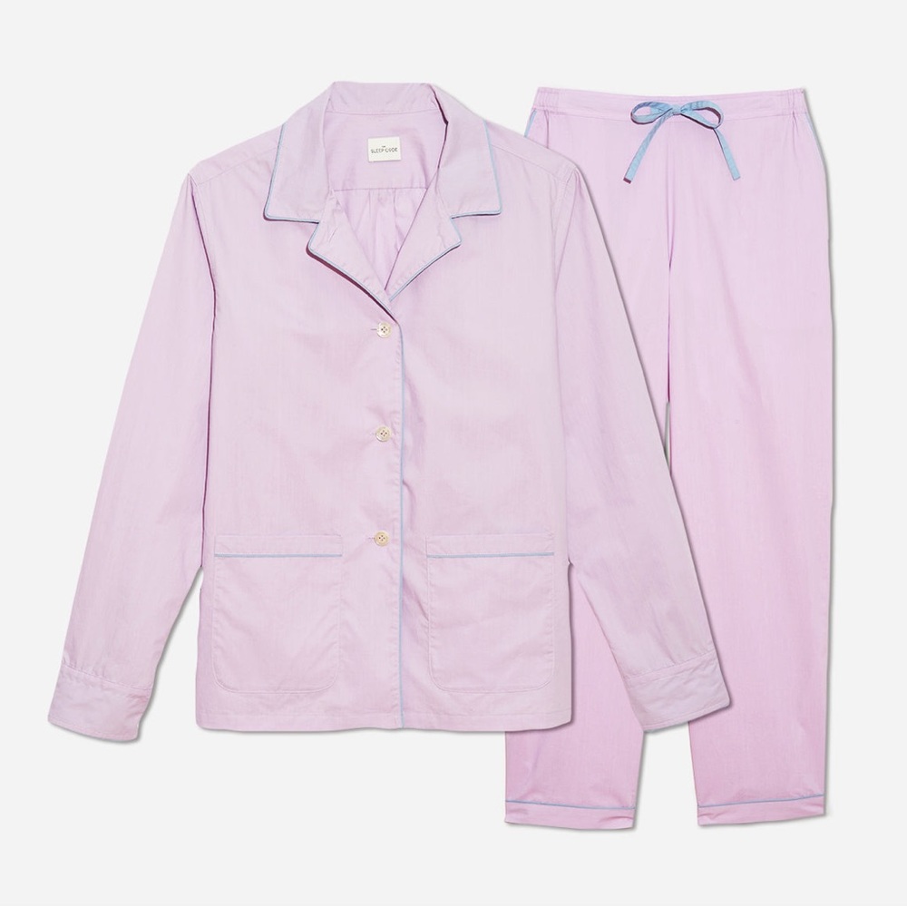 THE SLEEP CODE Ayla Organic Cotton PJ Set in purple - Medium